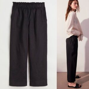 NWT Ankle Length Linen Pants Black Size XXL